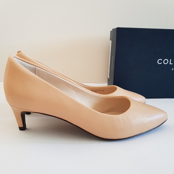 New COLE HAAN Amela Grand Pump 45mm Nude Leather - Picture 3 of 8